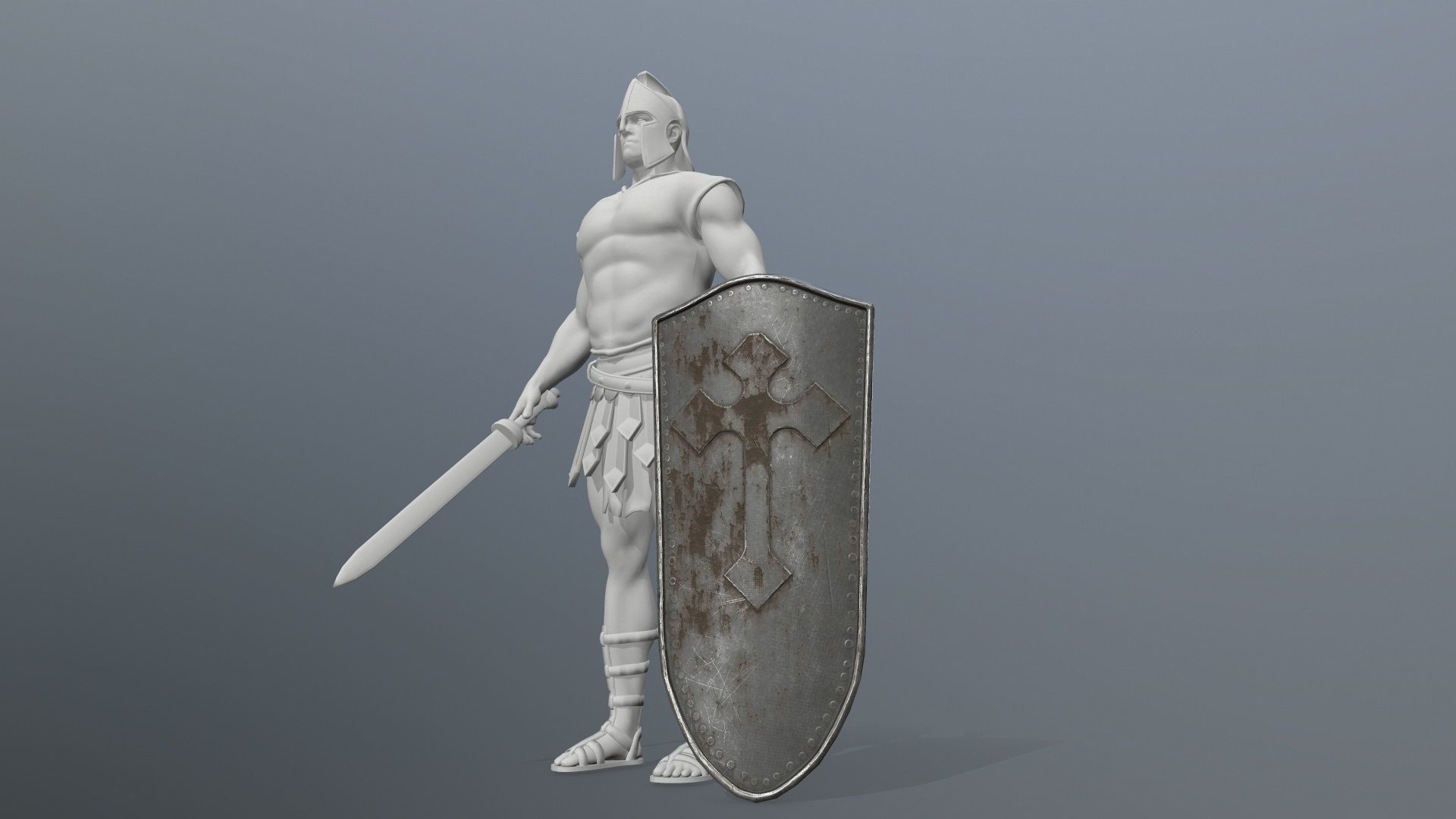 shield set spartan Low-poly 3D model_17
