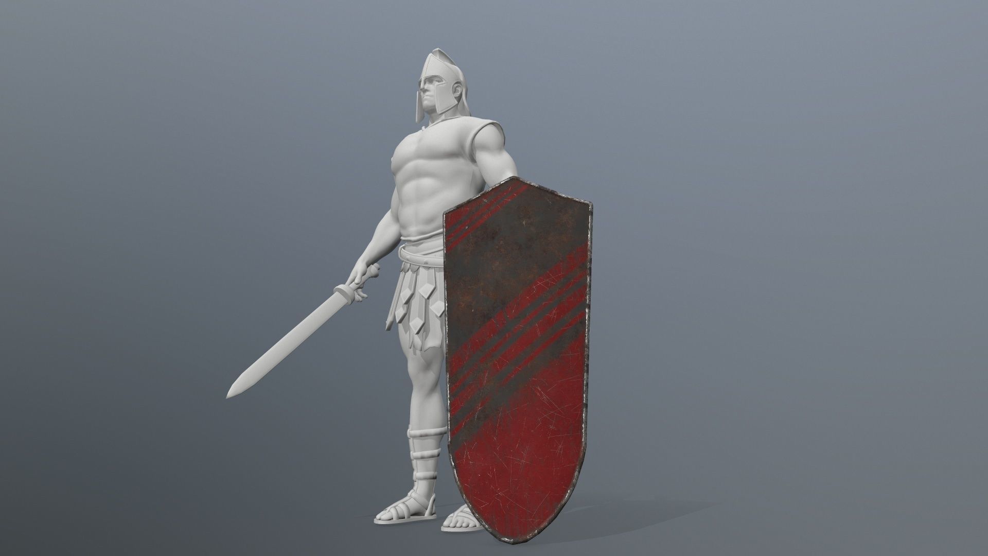 shield set spartan Low-poly 3D model_12