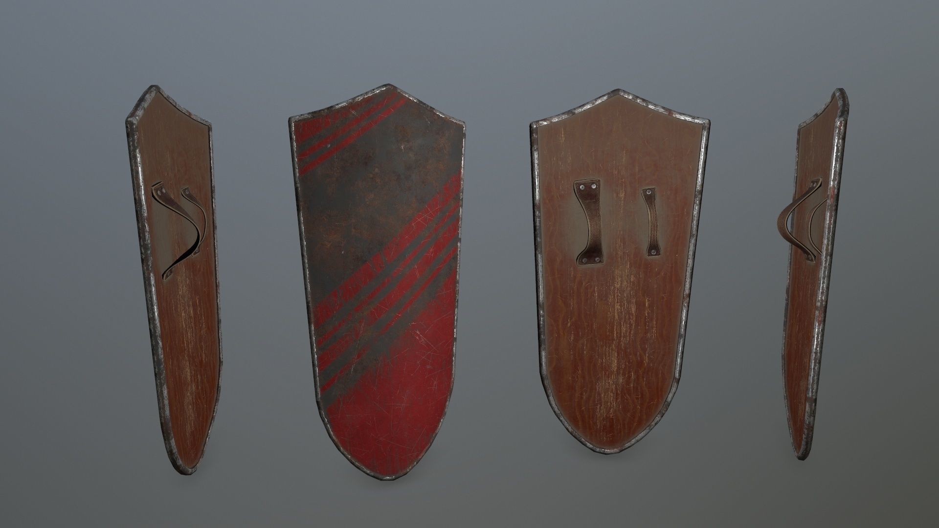 shield set spartan Low-poly 3D model_7