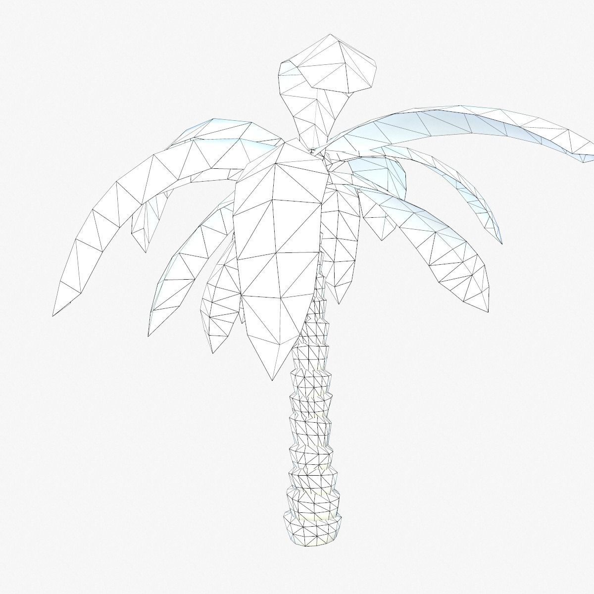 Cartoon Palm Tree Low-poly 3D model_7