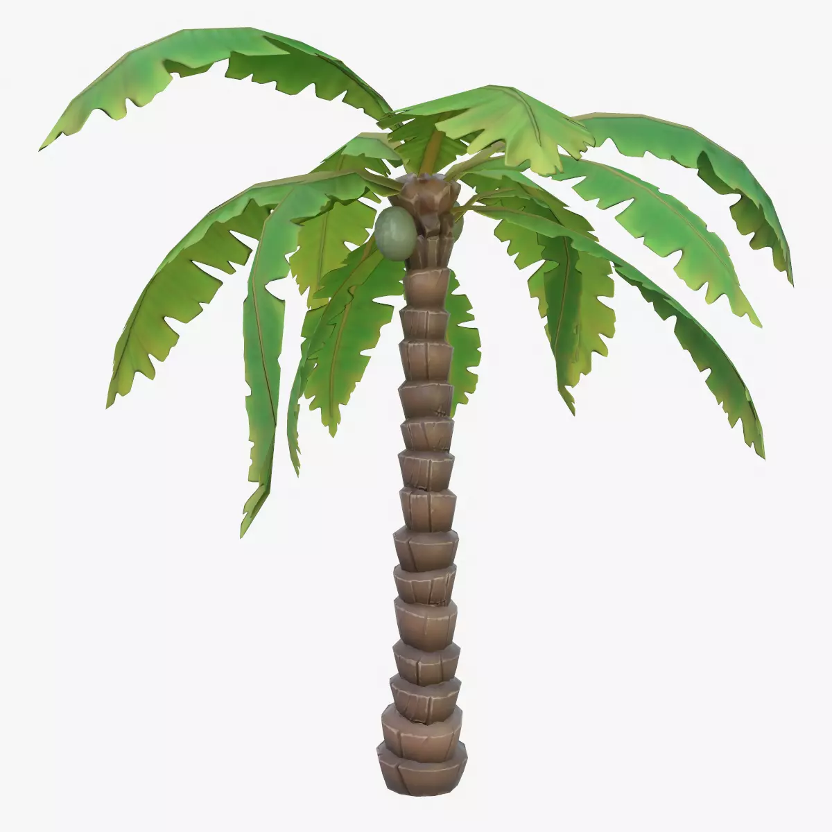 Cartoon Palm Tree Low-poly 3D model_0