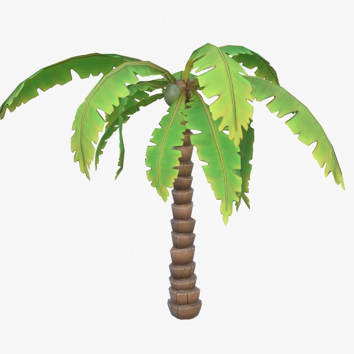 Cartoon Palm Tree Low-poly 3D model_1