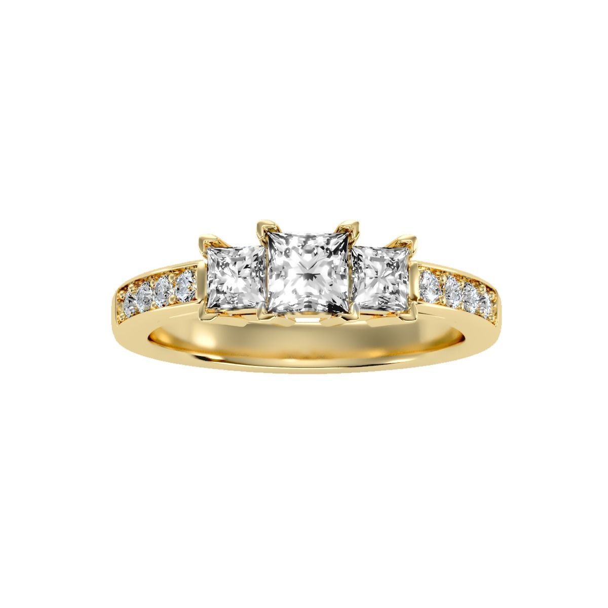 solitaire wedding engagement women ring 3dm render detail 3D print model_11