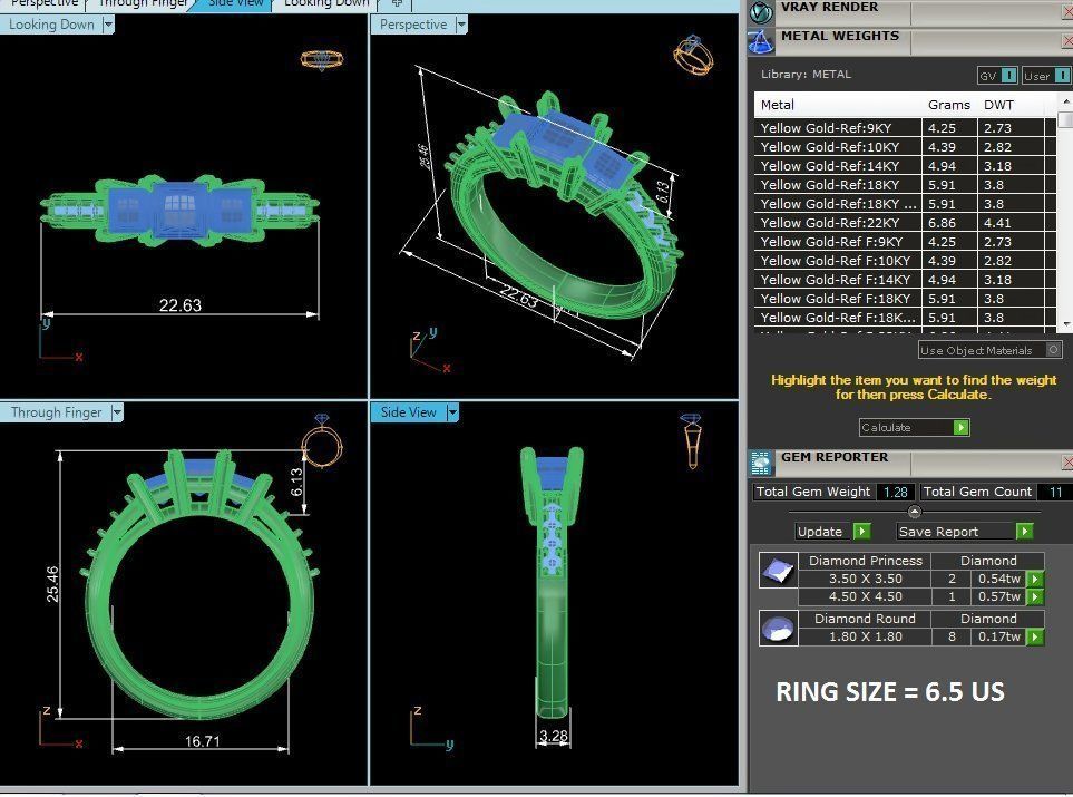 solitaire wedding engagement women ring 3dm render detail 3D print model_12