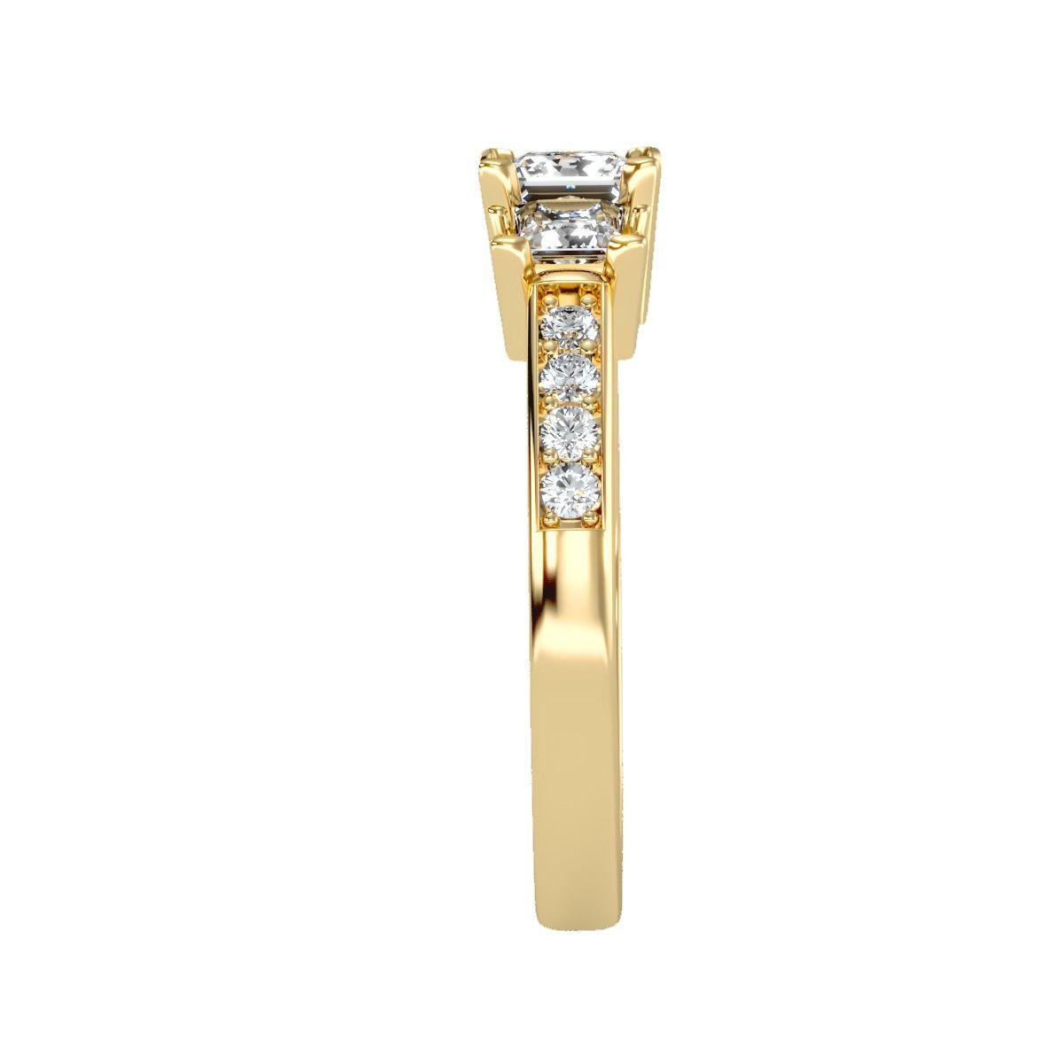 solitaire wedding engagement women ring 3dm render detail 3D print model_10