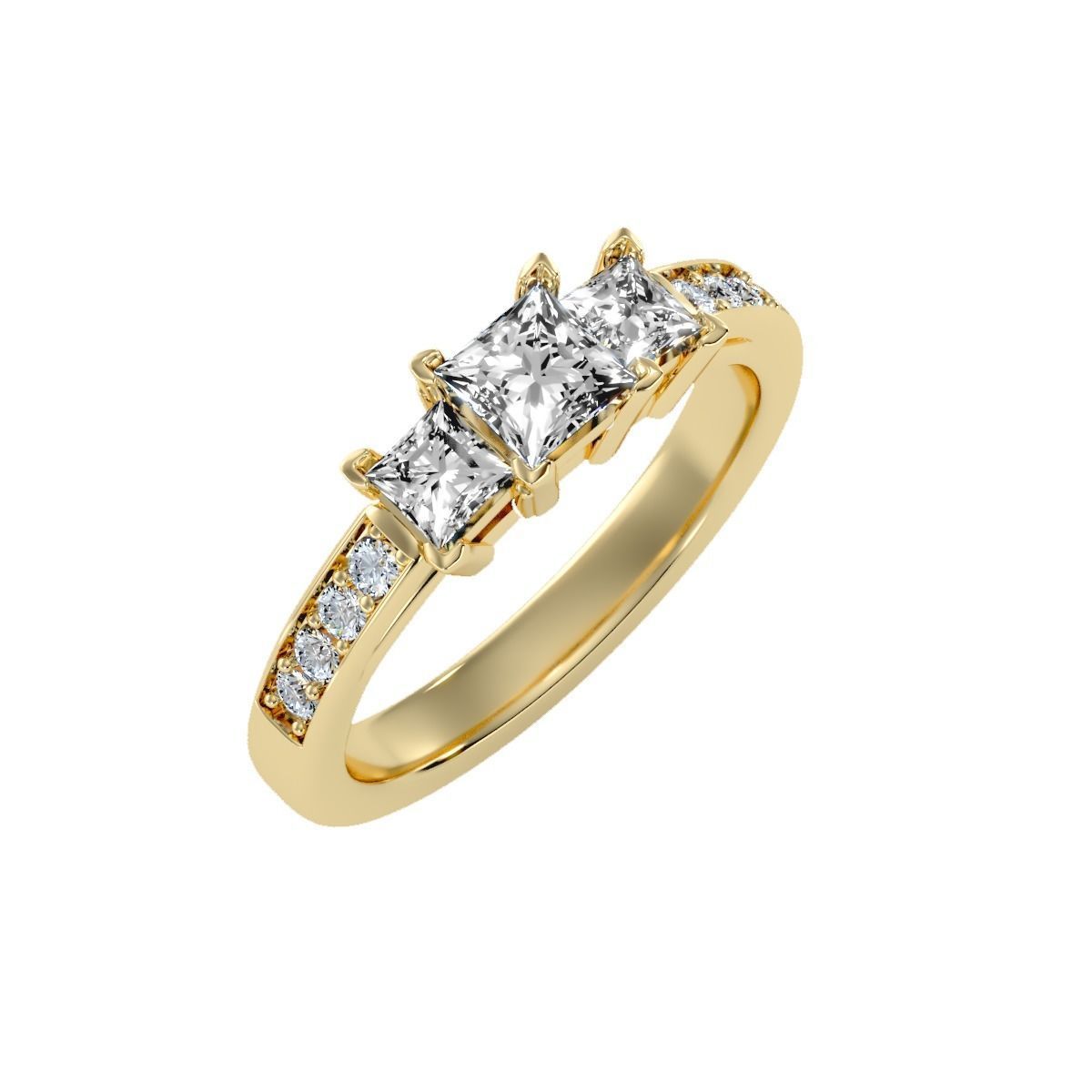 solitaire wedding engagement women ring 3dm render detail 3D print model_9