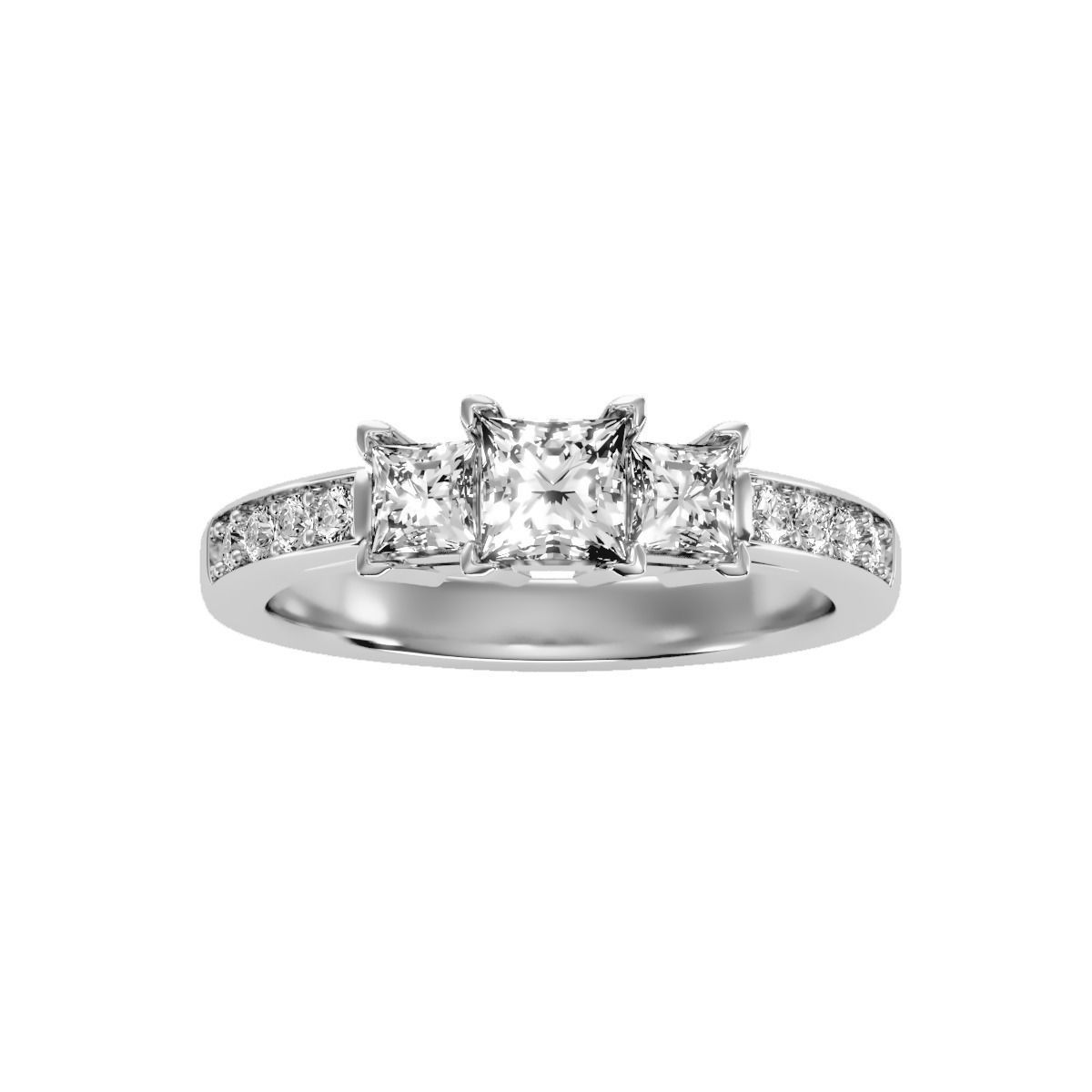 solitaire wedding engagement women ring 3dm render detail 3D print model_7