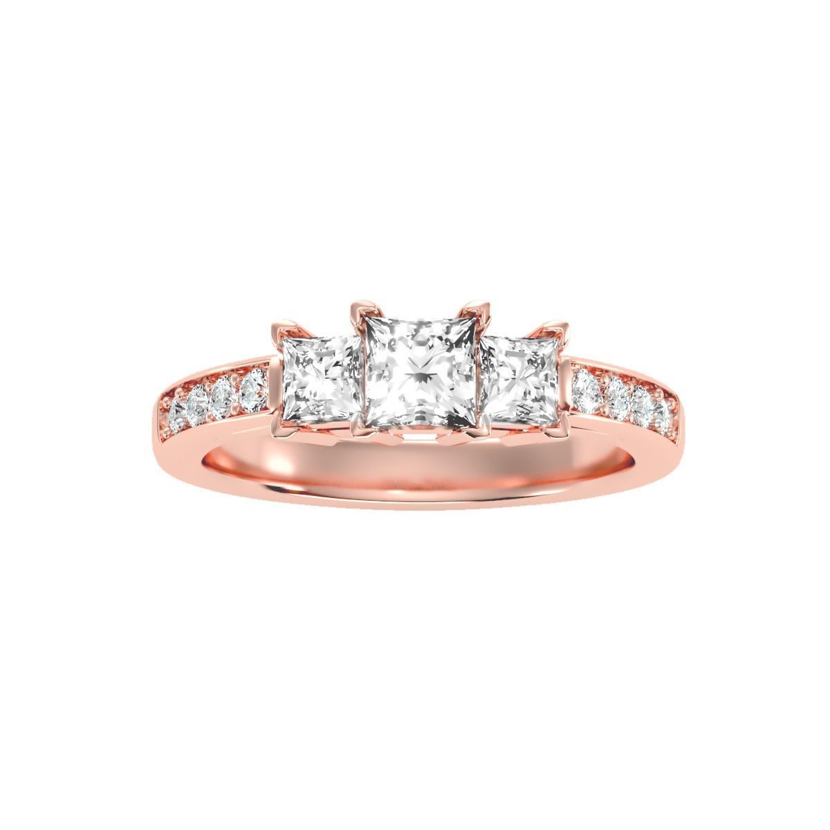 solitaire wedding engagement women ring 3dm render detail 3D print model_3