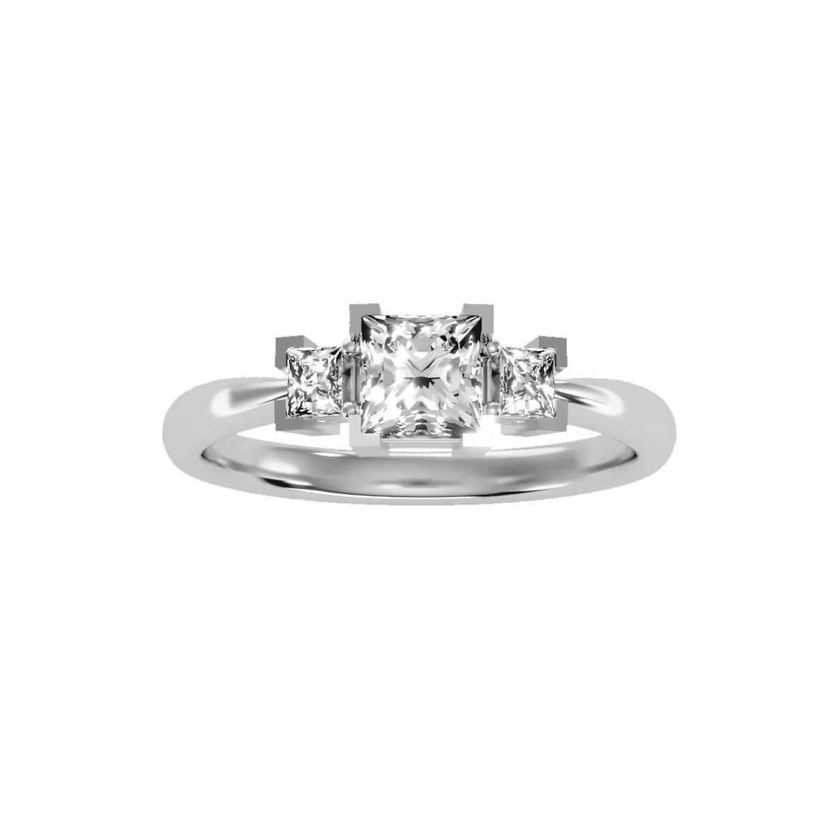 solitaire wedding engagement women ring 3dm render detail 3D print model_7