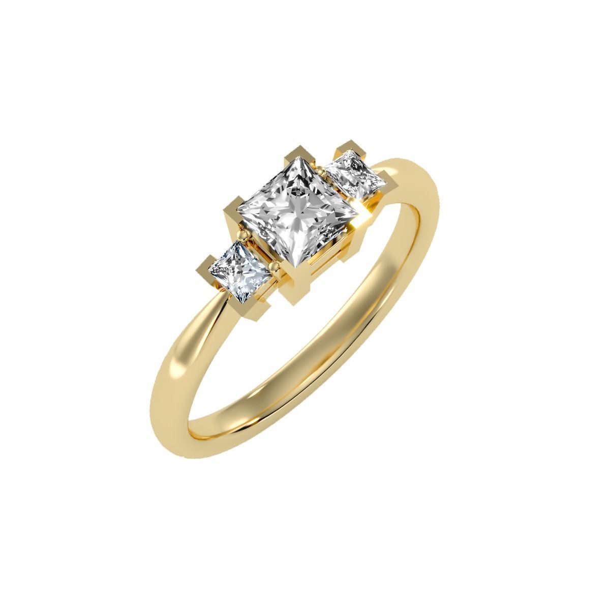 solitaire wedding engagement women ring 3dm render detail 3D print model_9