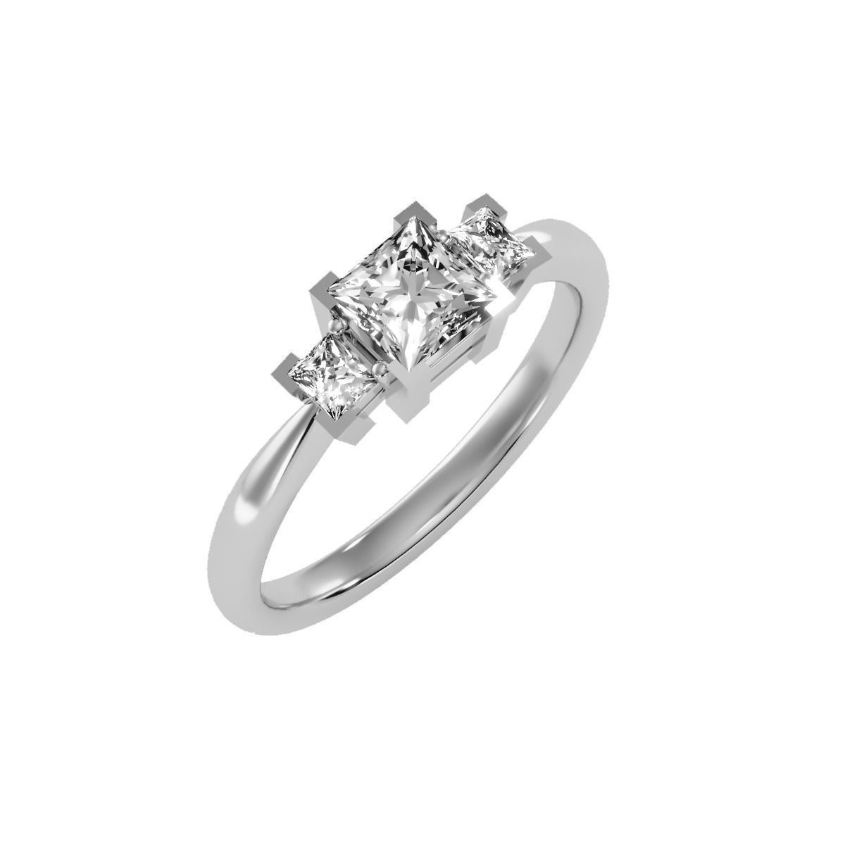 solitaire wedding engagement women ring 3dm render detail 3D print model_5