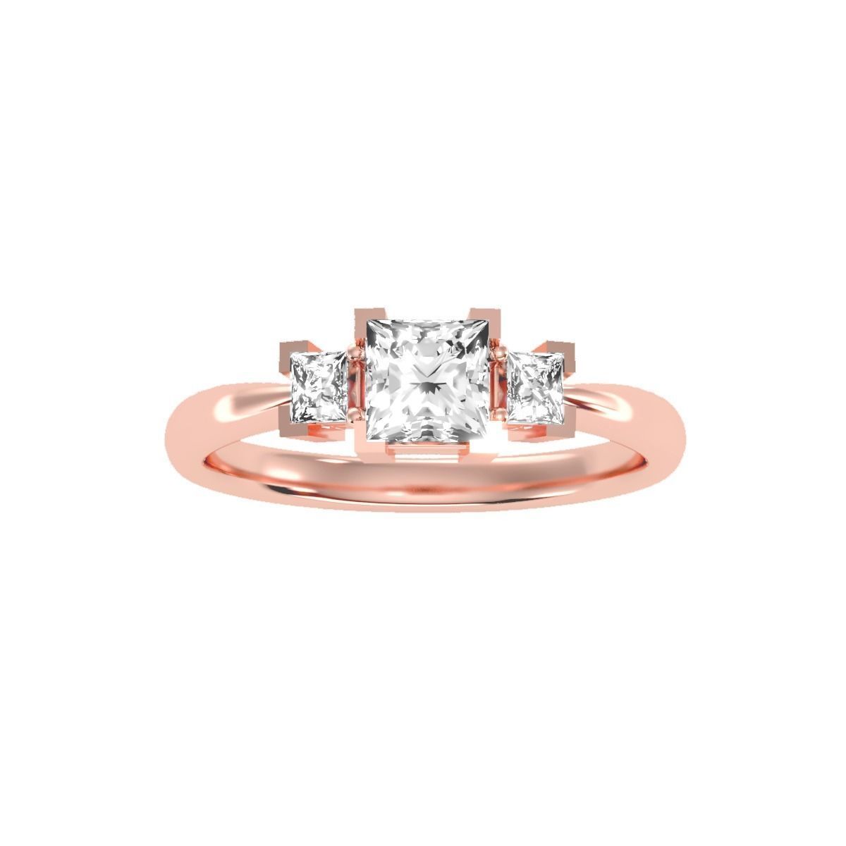 solitaire wedding engagement women ring 3dm render detail 3D print model_3