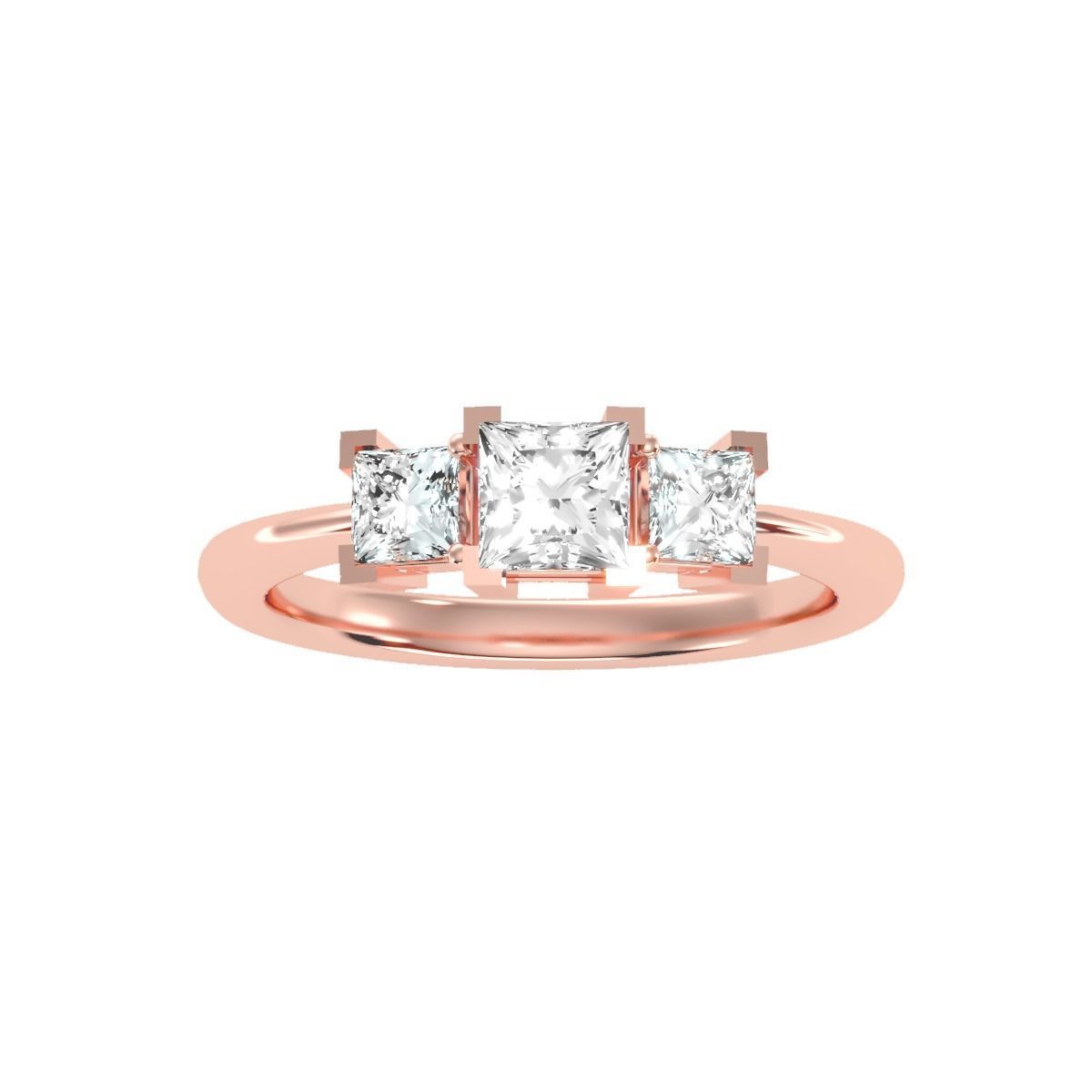 solitaire wedding engagement women ring 3dm render detail 3D print model_3