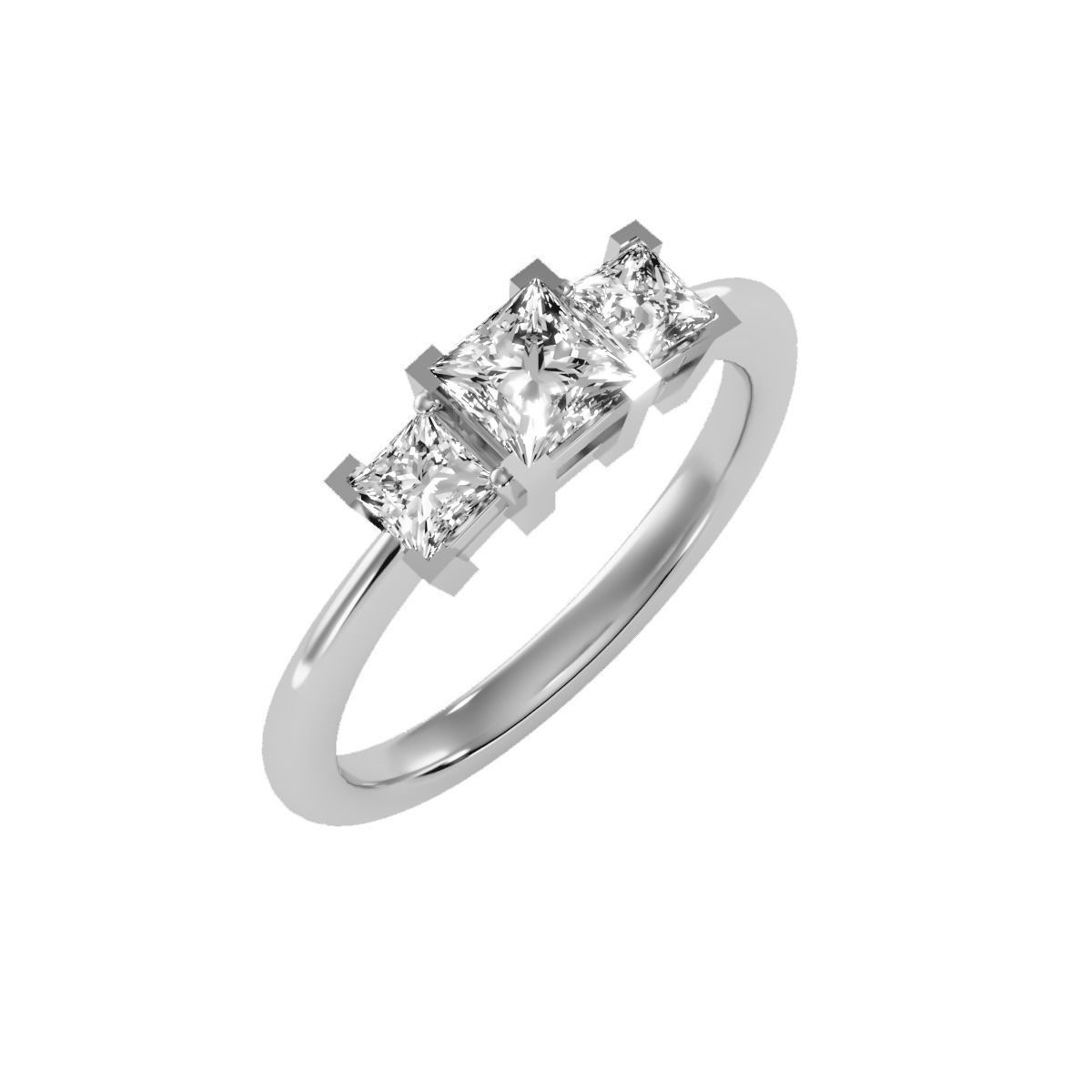 solitaire wedding engagement women ring 3dm render detail 3D print model_5