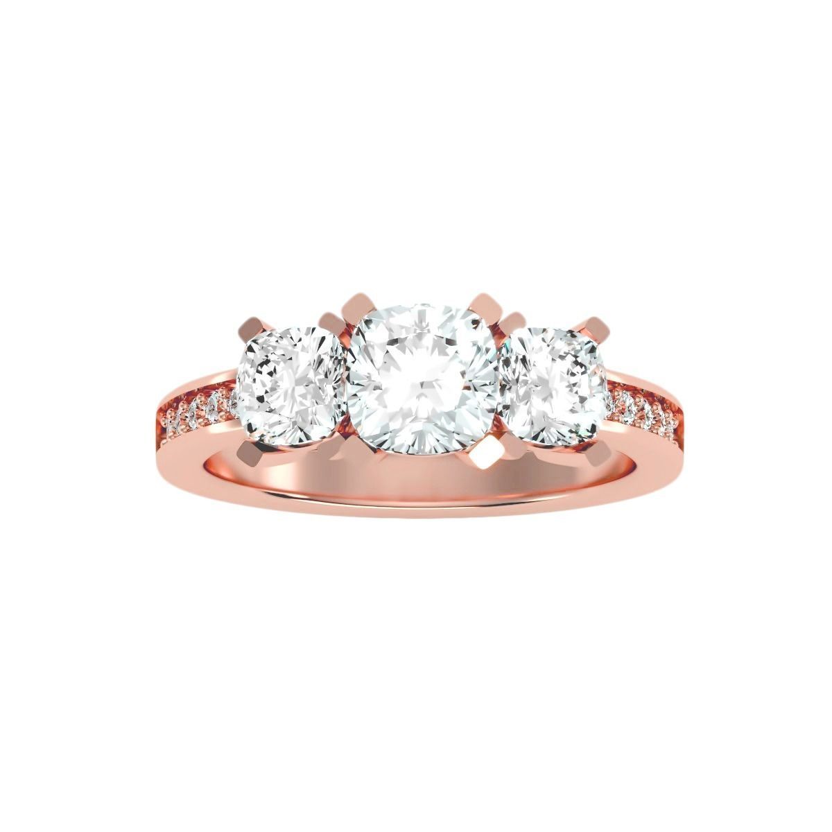 solitaire wedding engagement women ring 3dm render detail 3D print model_5