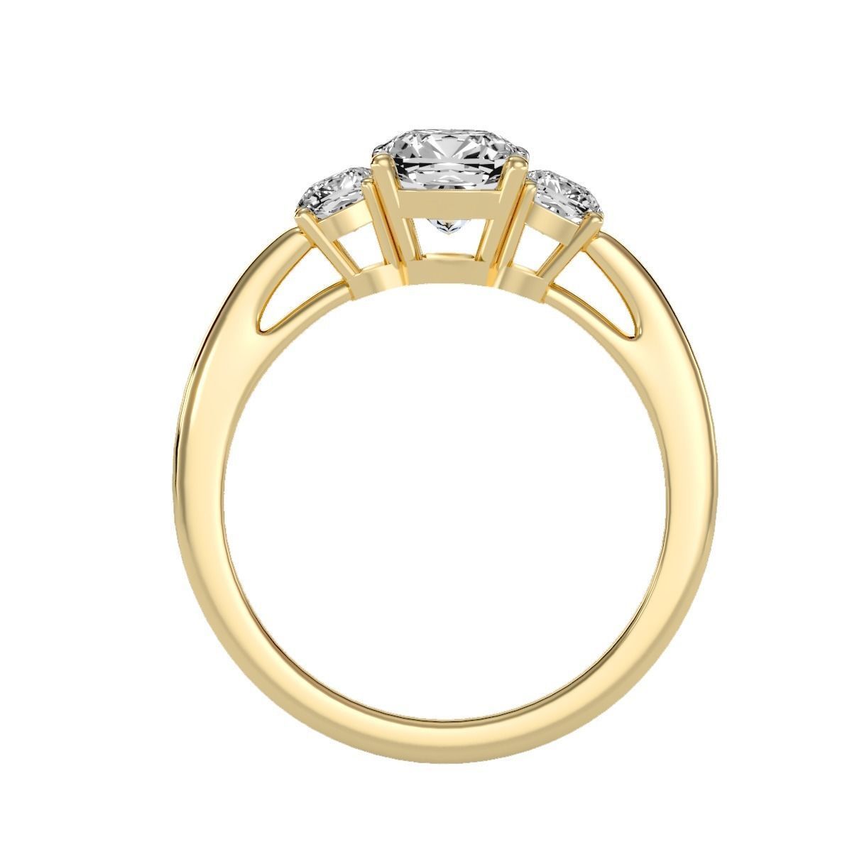 solitaire wedding engagement women ring 3dm render detail 3D print model_8