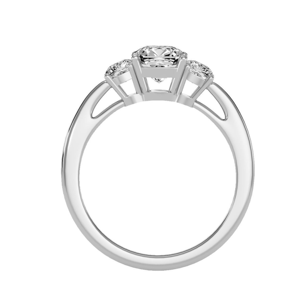 solitaire wedding engagement women ring 3dm render detail 3D print model_4