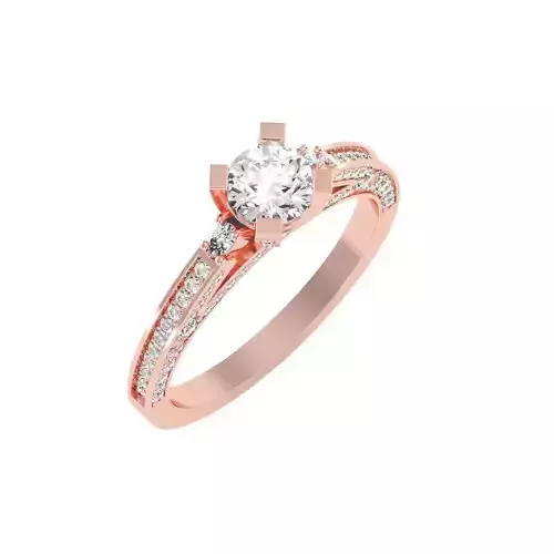 solitaire wedding engagement women ring 3dm render detail