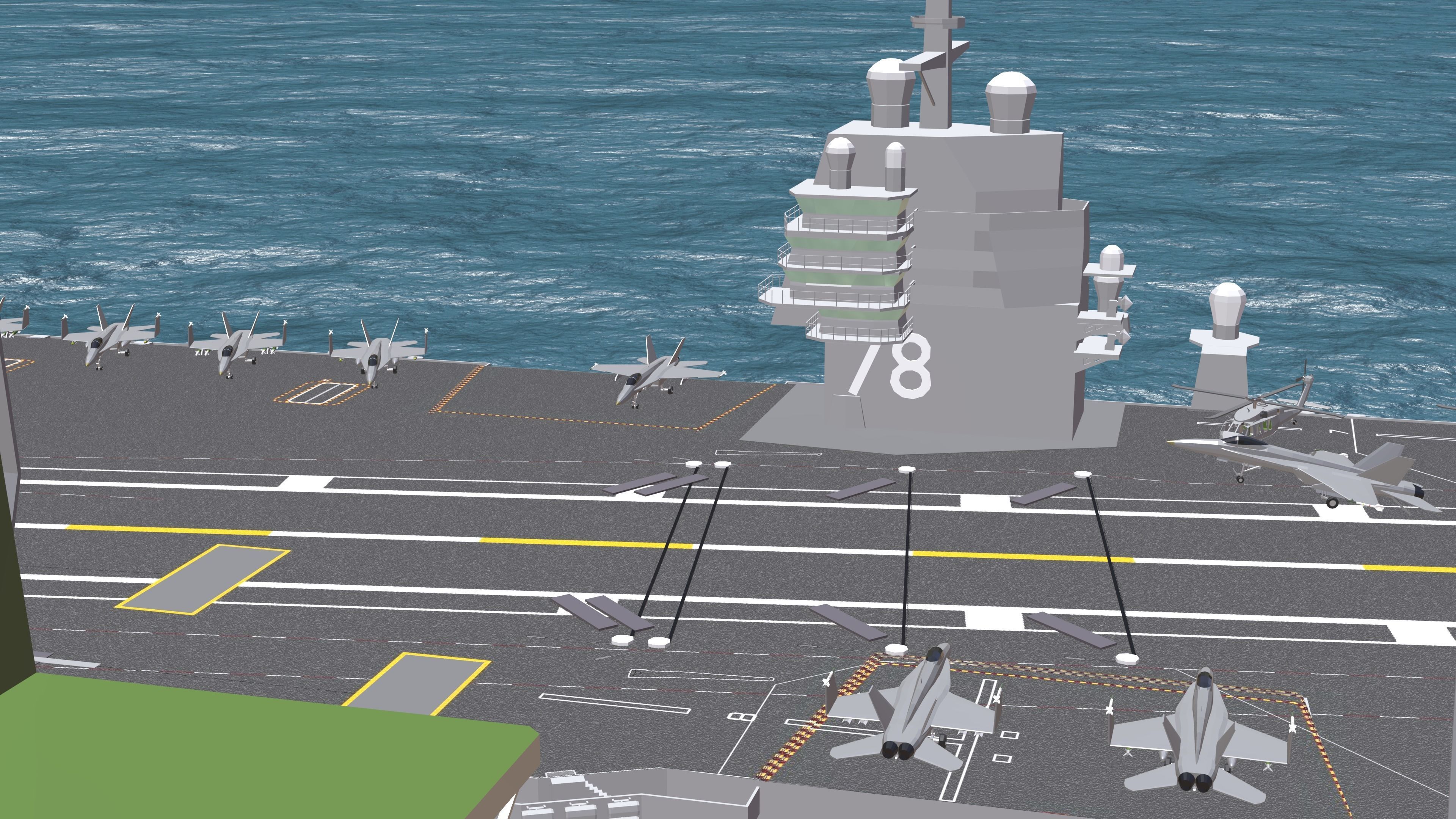 USS CVN 78 GERALD FORD Low-poly 3D model_4