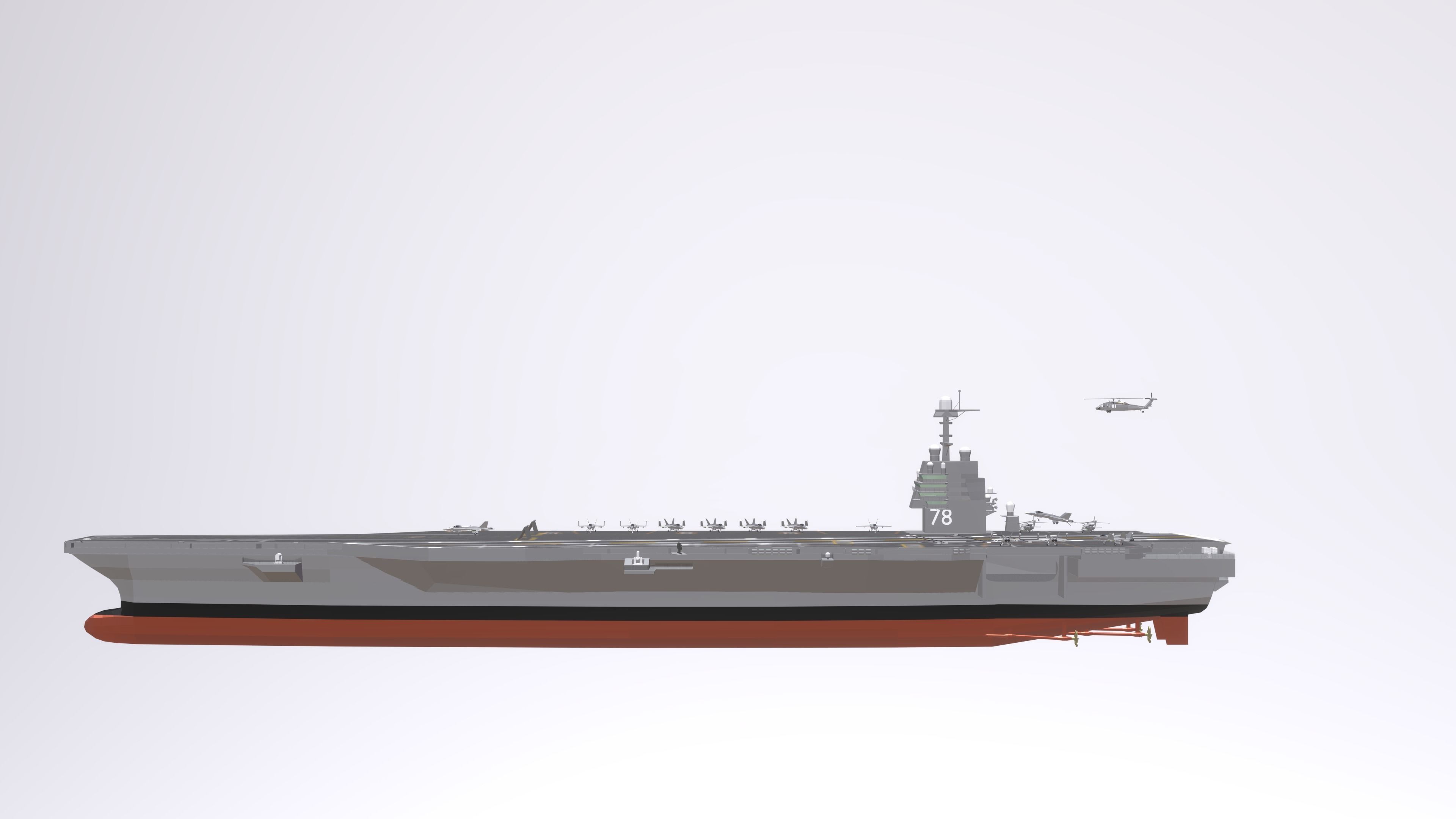 USS CVN 78 GERALD FORD Low-poly 3D model_15