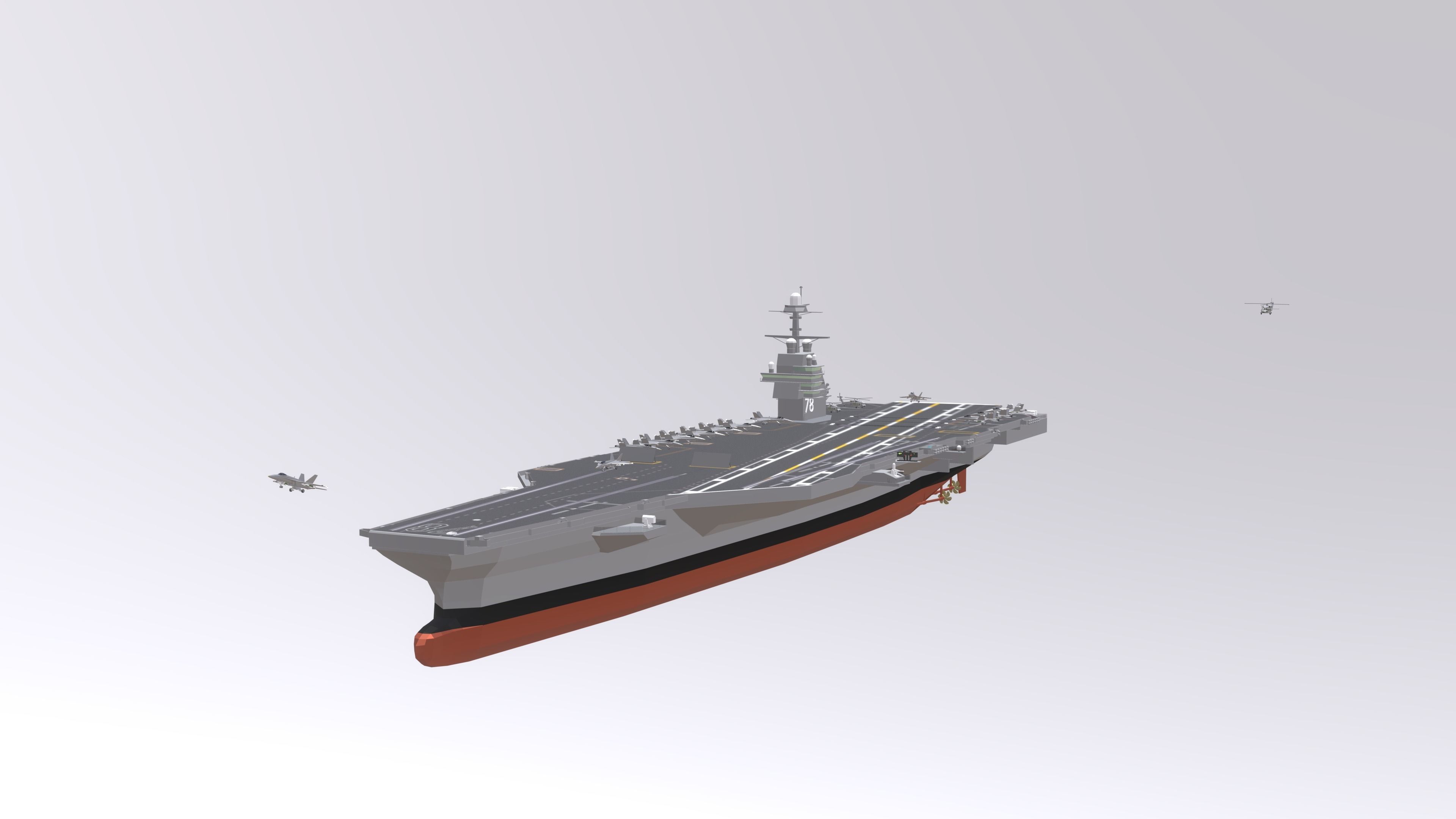 USS CVN 78 GERALD FORD Low-poly 3D model_19
