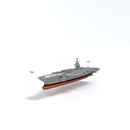 USS CVN 78 GERALD FORD Low-poly 3D model