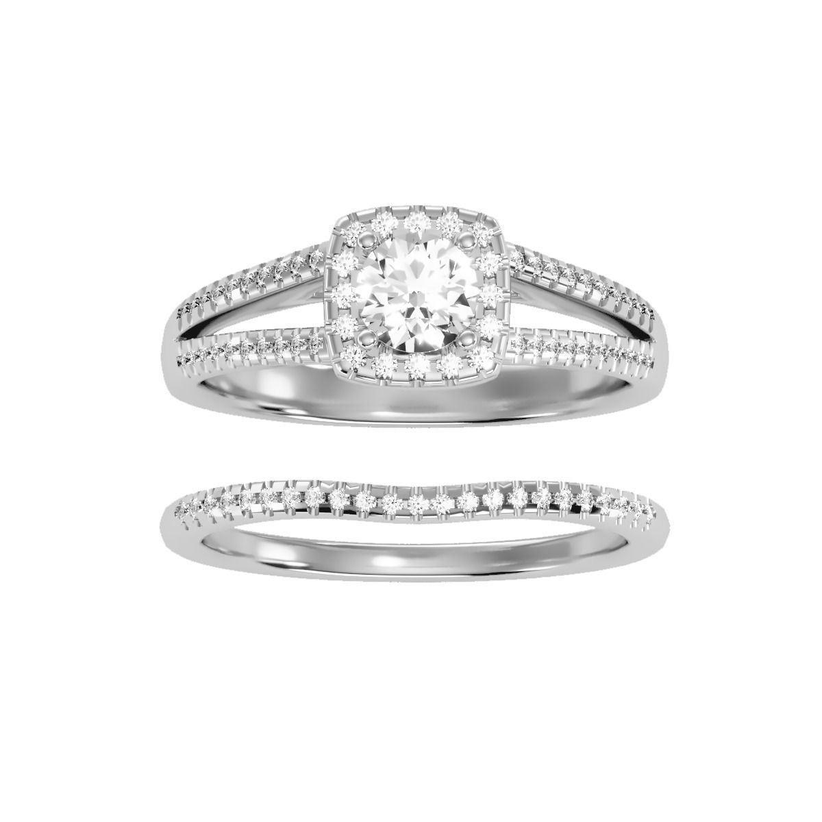 solitaire wedding engagement women ring 3dm render detail 3D print model_8