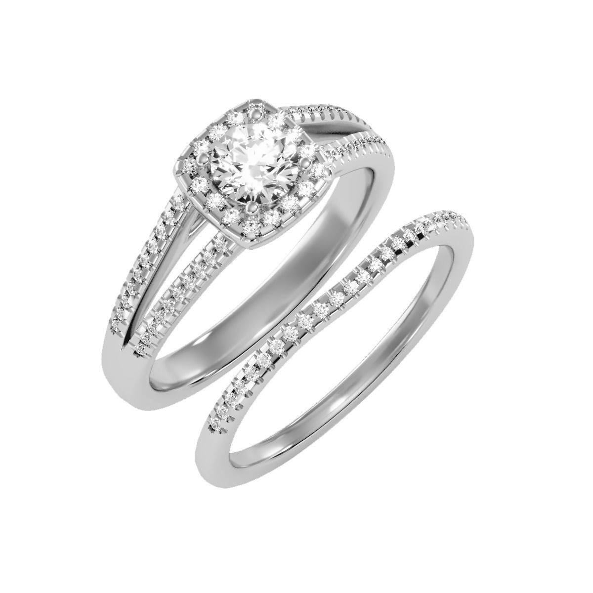 solitaire wedding engagement women ring 3dm render detail 3D print model_6