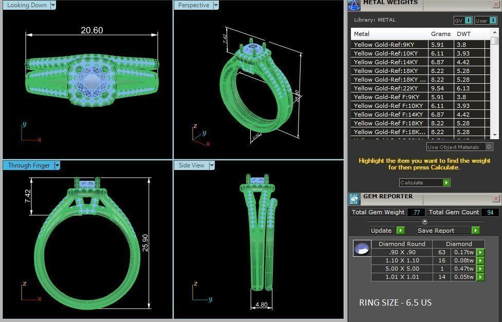 solitaire wedding engagement women ring 3dm render detail 3D print model_1