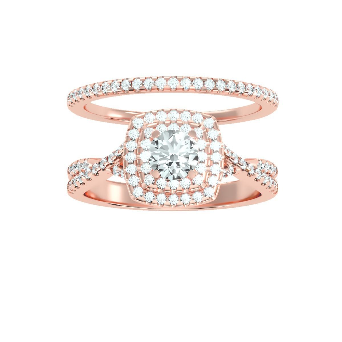 solitaire wedding engagement women ring 3dm render detail 3D print model_3