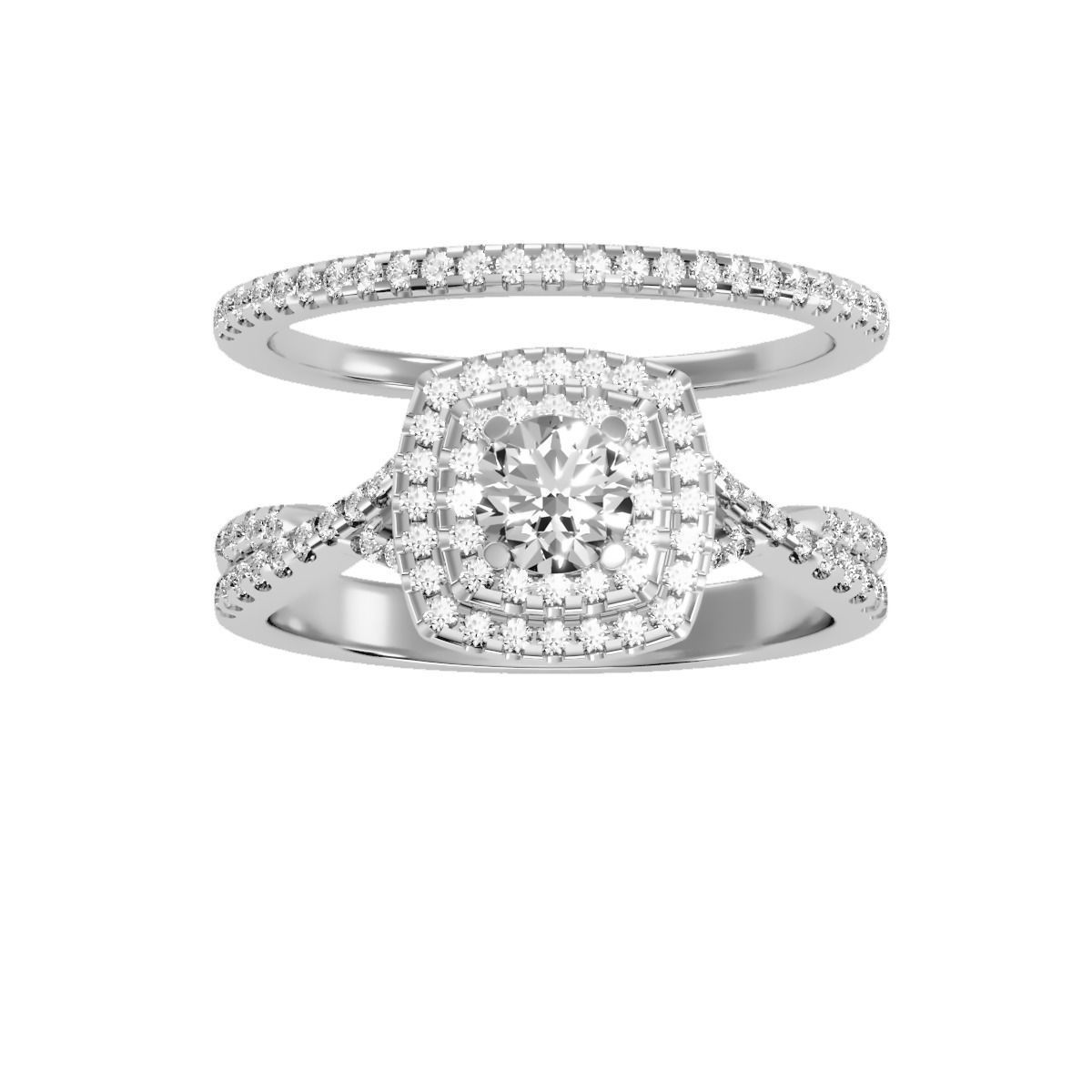 solitaire wedding engagement women ring 3dm render detail 3D print model_7