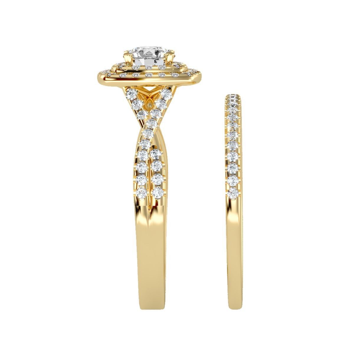solitaire wedding engagement women ring 3dm render detail 3D print model_10