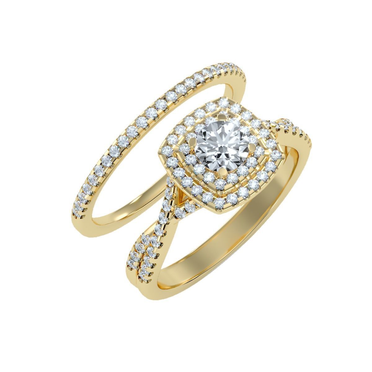 solitaire wedding engagement women ring 3dm render detail 3D print model_9