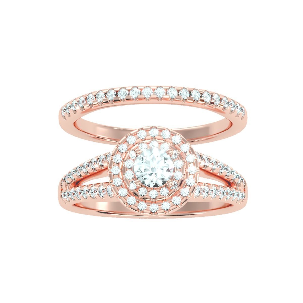 solitaire wedding engagement women ring 3dm render detail 3D print model_4