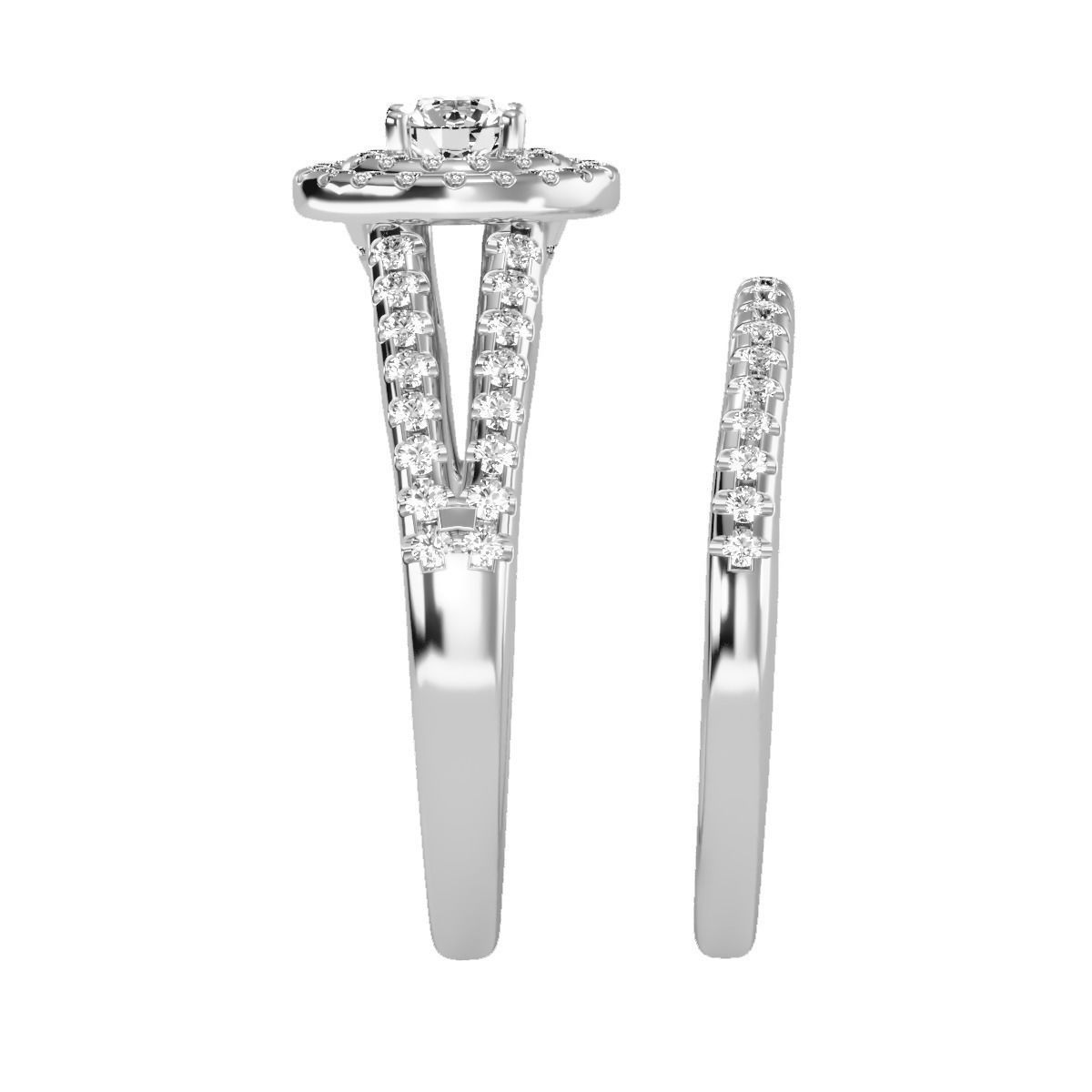 solitaire wedding engagement women ring 3dm render detail 3D print model_7