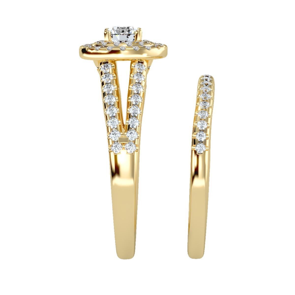 solitaire wedding engagement women ring 3dm render detail 3D print model_11