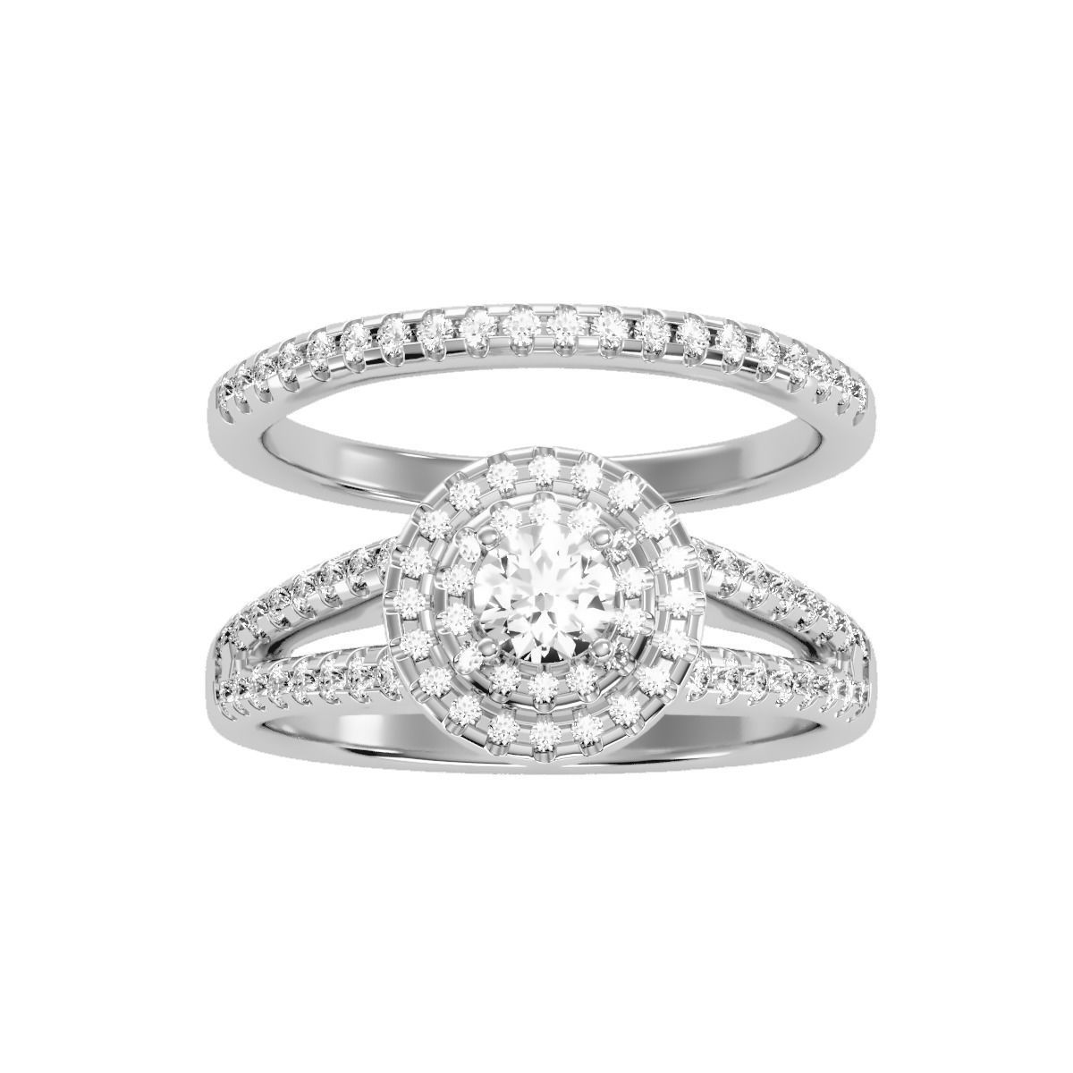 solitaire wedding engagement women ring 3dm render detail 3D print model_8