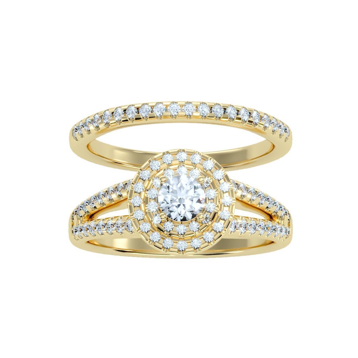 solitaire wedding engagement women ring 3dm render detail 3D print model_12