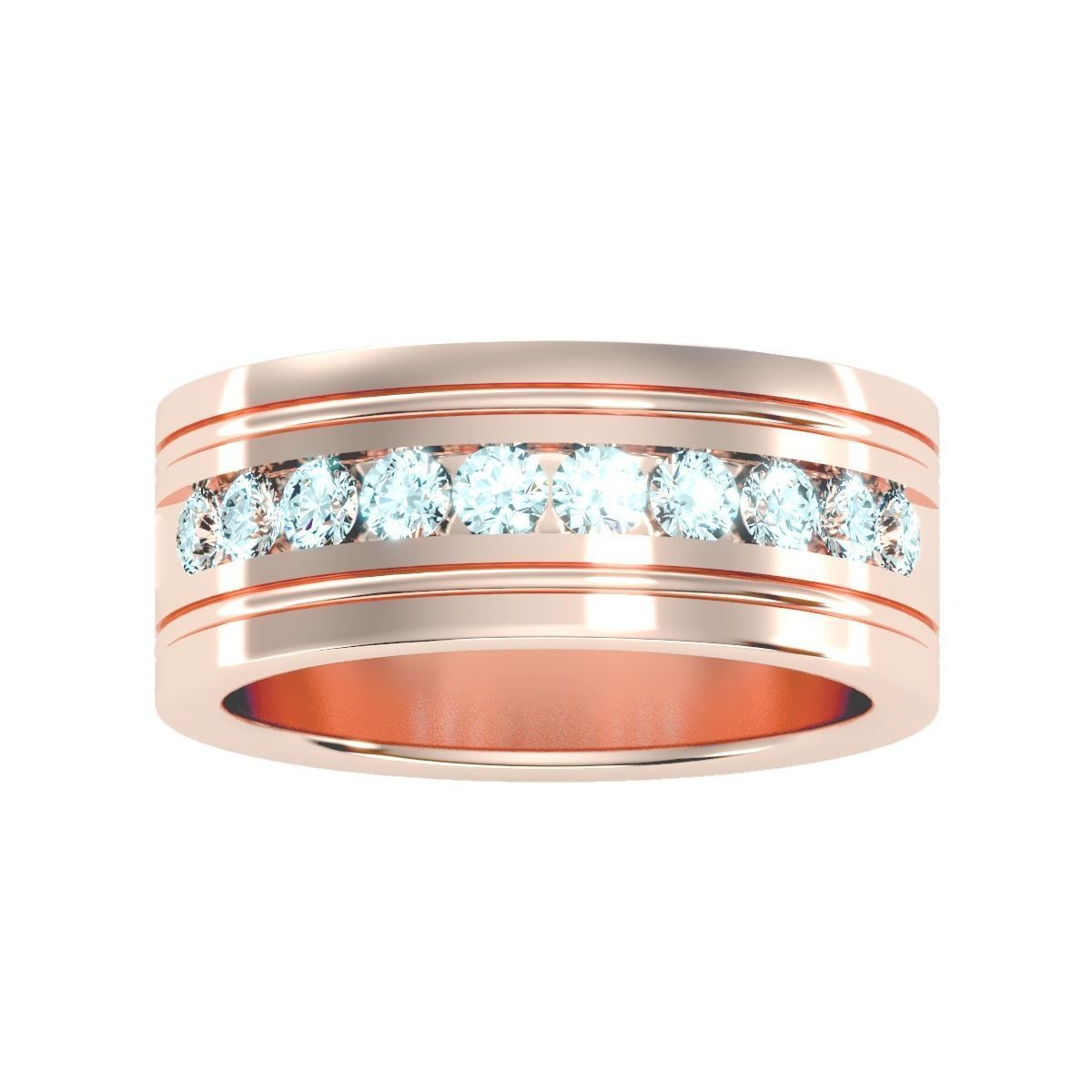 solitaire wedding engagement men ring 3dm render detail 3D print model_7