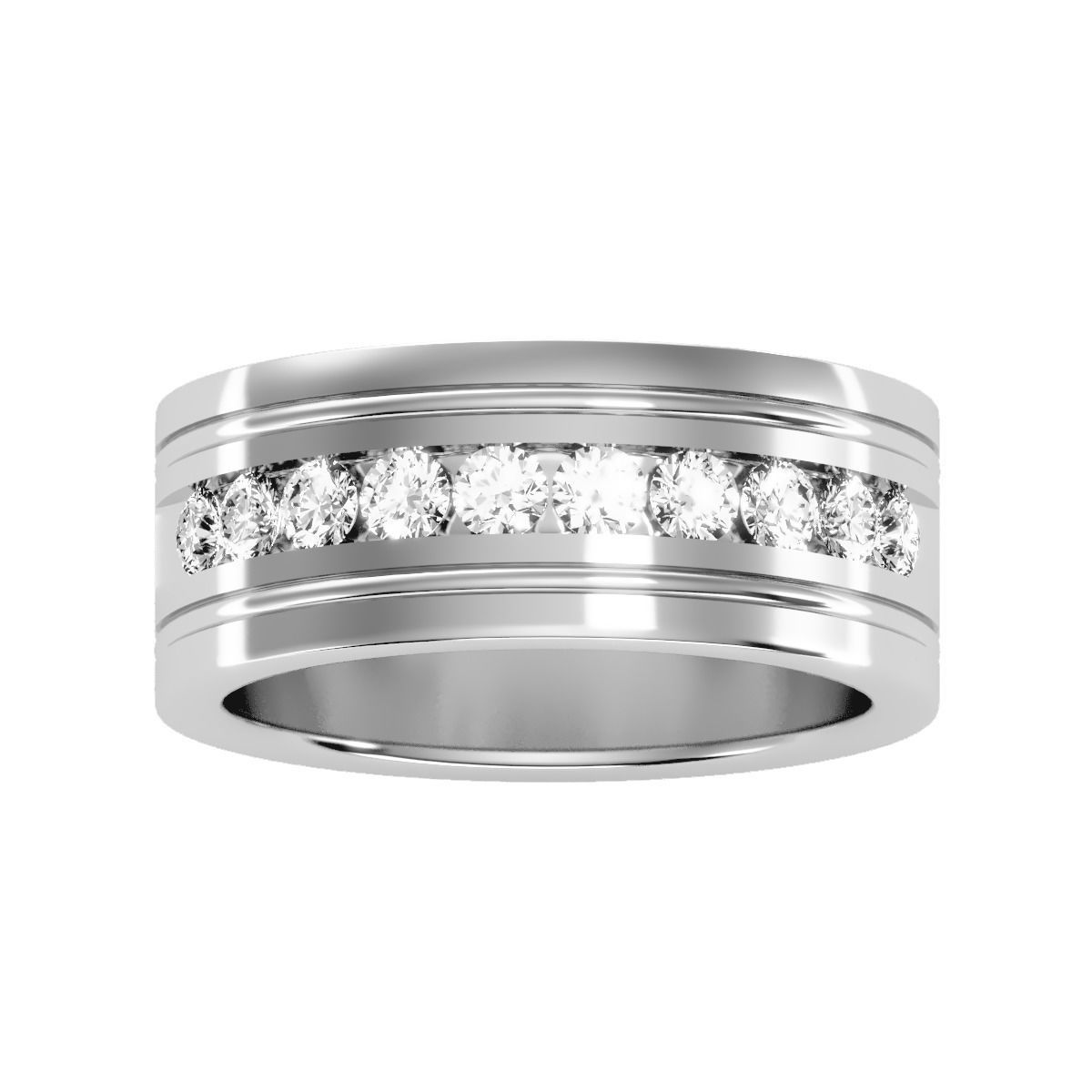 solitaire wedding engagement men ring 3dm render detail 3D print model_11