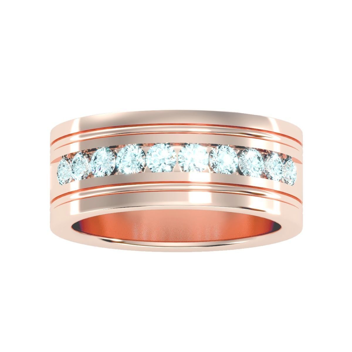 solitaire wedding engagement men ring 3dm render detail 3D print model_6