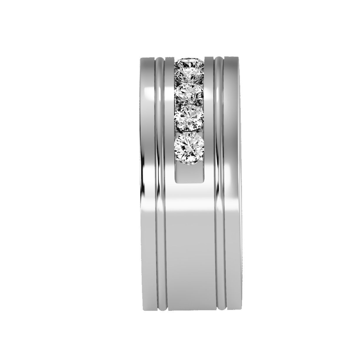 solitaire wedding engagement men ring 3dm render detail 3D print model_10