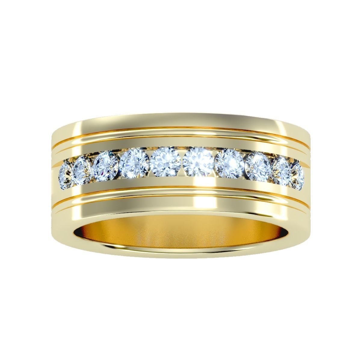 solitaire wedding engagement men ring 3dm render detail 3D print model_15