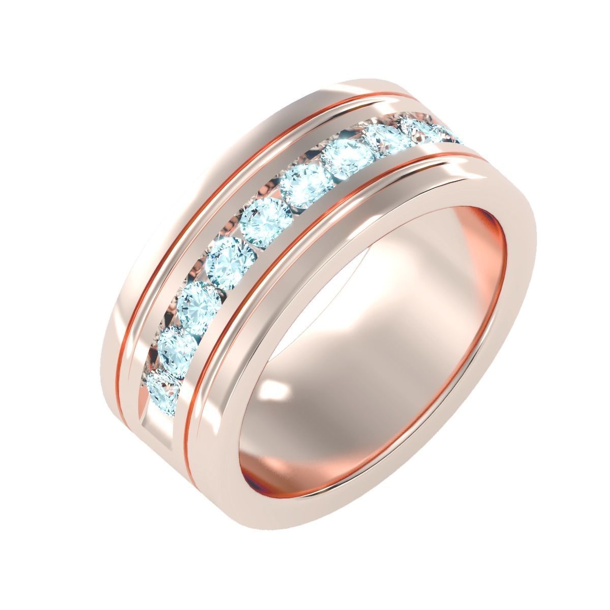 solitaire wedding engagement men ring 3dm render detail 3D print model_3