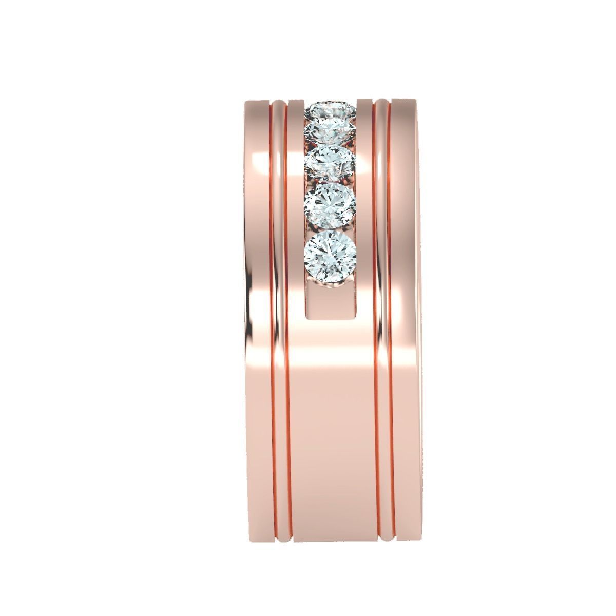 solitaire wedding engagement men ring 3dm render detail 3D print model_4