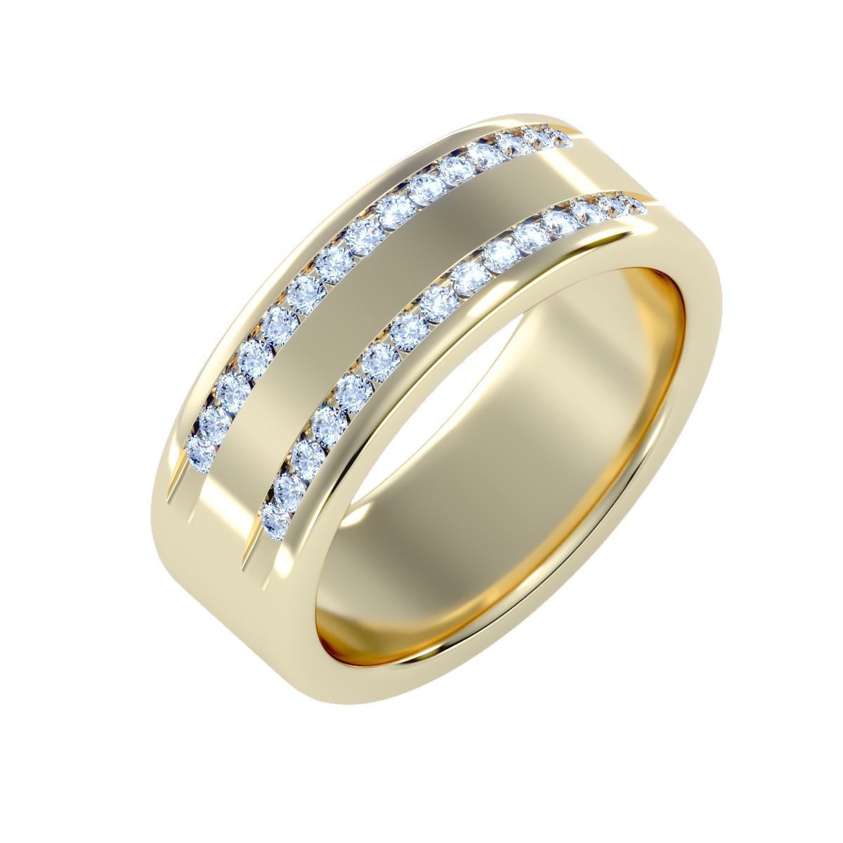 solitaire wedding engagement men ring 3dm render detail 3D print model_13