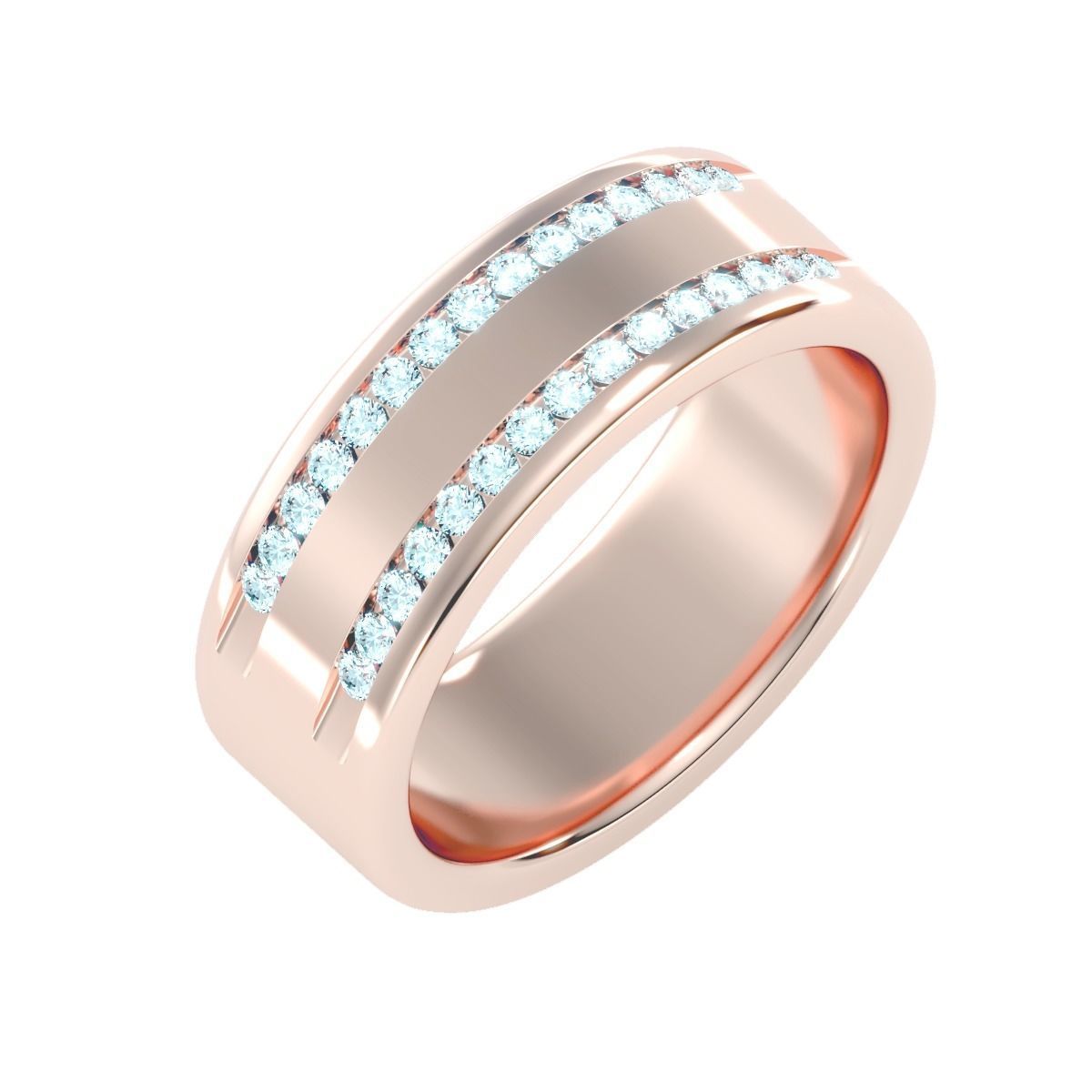 solitaire wedding engagement men ring 3dm render detail 3D print model_5
