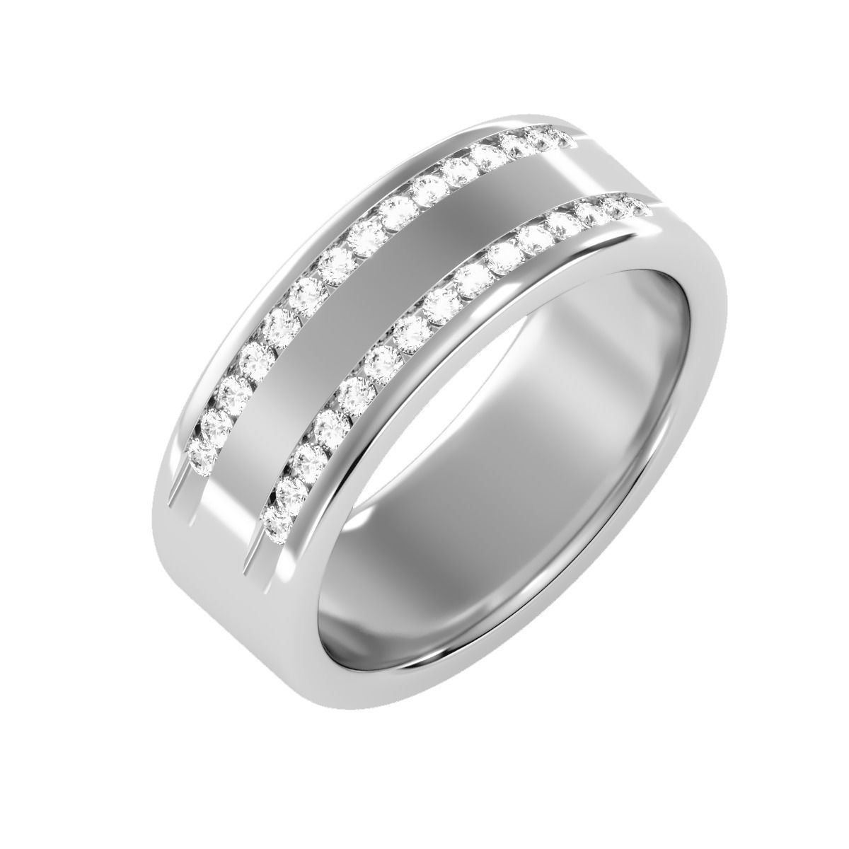 solitaire wedding engagement men ring 3dm render detail 3D print model_11