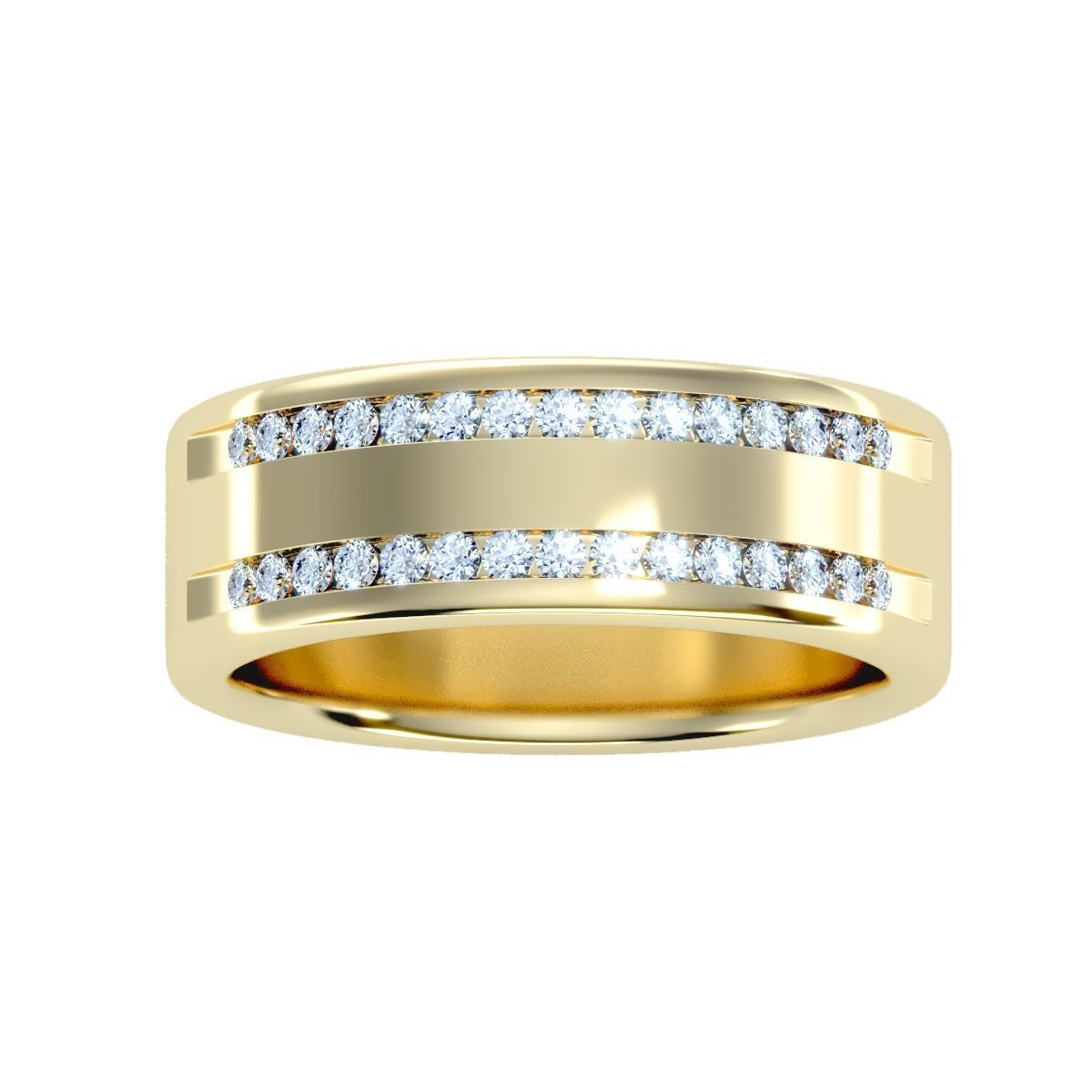 solitaire wedding engagement men ring 3dm render detail 3D print model_15