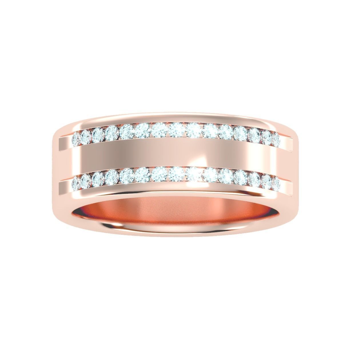 solitaire wedding engagement men ring 3dm render detail 3D print model_8